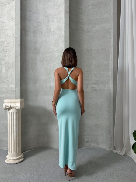 Rochie eleganta din lycra cu bretele impletite pe spate