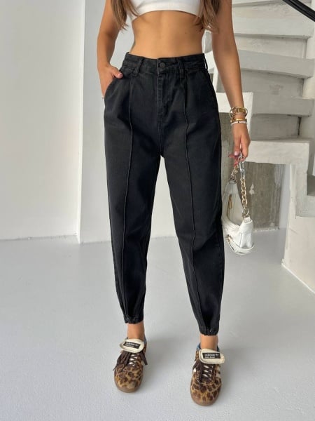 Blugi mom fit cu tiv ajustabil