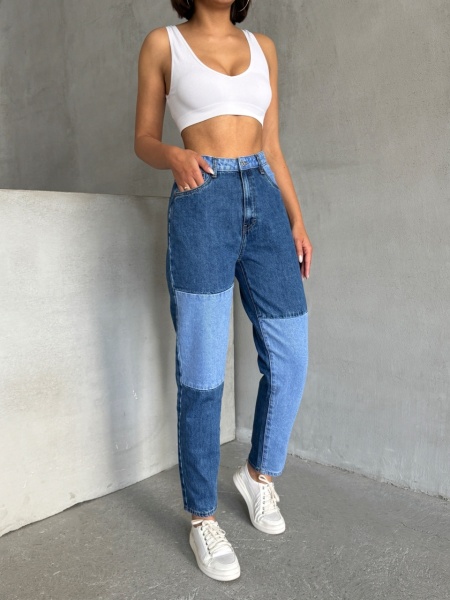 Blugi mom fit elastici in doua culori