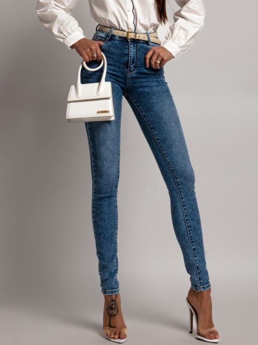 Blugi skinny elastici cu design simplu și croială slim