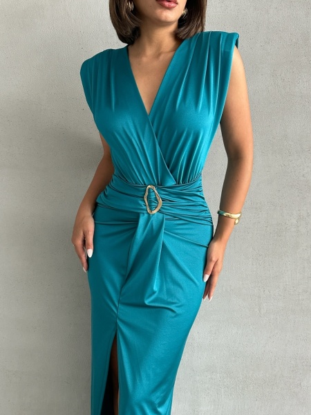 Rochie eleganta din lycra cu accesoriu in talie