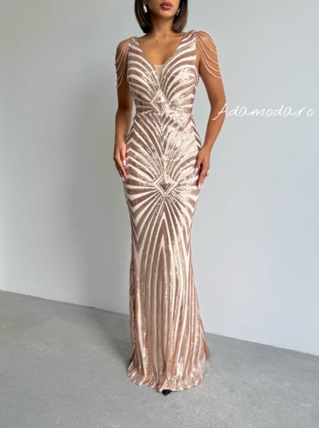 Rochie eleganta lunga cu paiete