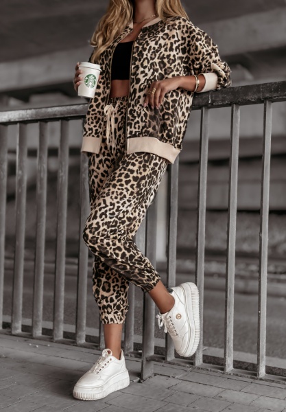 Trening casual damă design leopard