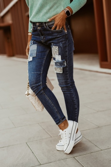 Blugi elastici cu abraziuni - Img 3