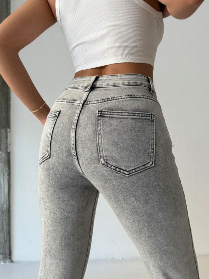 Blugi skinny elastici cu aplicatii din strasuri - Img 6