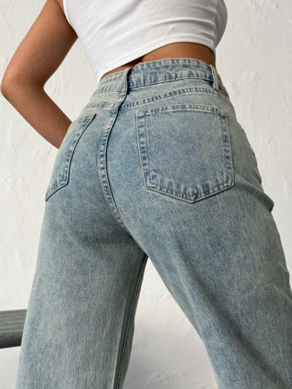 Blugi wide leg elastici - Img 4