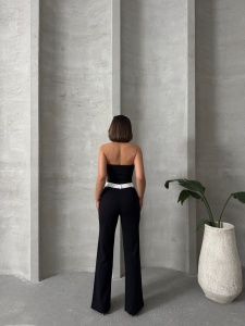 Compleu dama cu pantalon evazat si top - Img 2