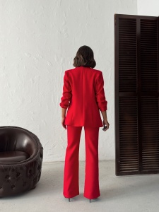 Compleu elegant cu sacou si pantalon evazat - Img 7