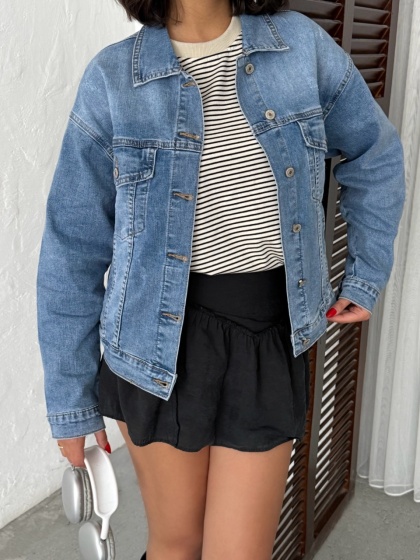 Geaca de blugi cu perle pe spate - Img 7