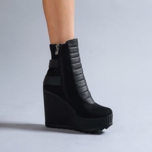 Ghete dama cu platforma de imitatie piele intoarsa - Img 3