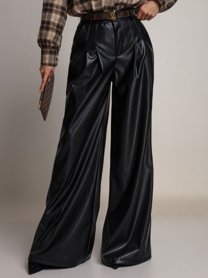Pantaloni din piele ecologica wide leg