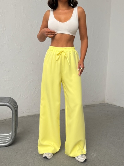 Pantaloni evazati cu detaliu dungi - Img 6