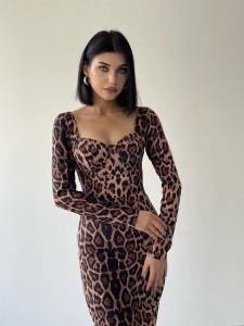 Rochie dama lunga animal print - Img 3