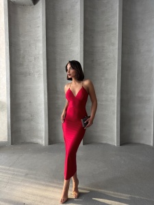 Rochie din licra cu bretele din lant - Img 5