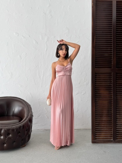 Rochie din satin plisata - Img 9