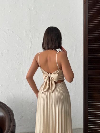 Rochie din satin plisata - Img 3