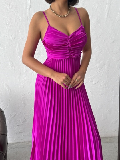 Rochie din satin plisata