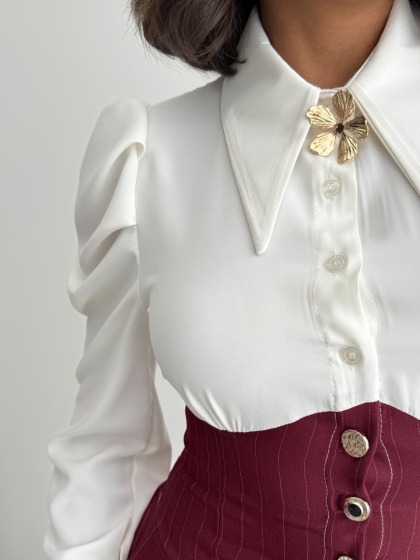 Rochie elegant cu corset si camasa - Img 7