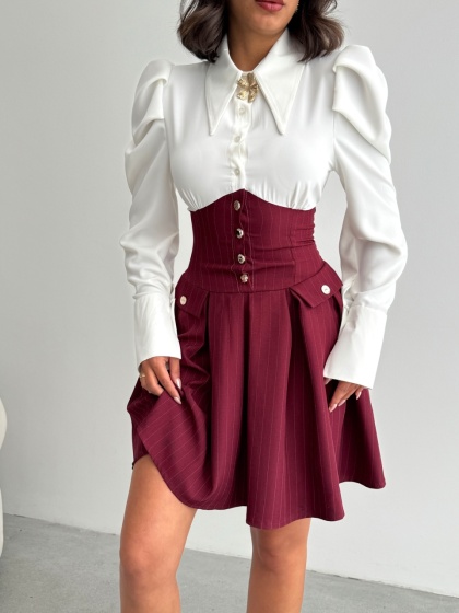 Rochie elegant tip corset si camasa - Img 2