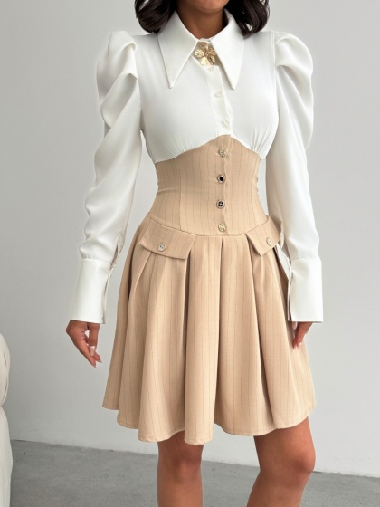 Rochie elegant tip corset si camasa - Img 6