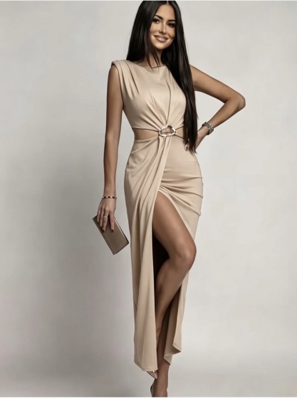 Rochie eleganta din lycra cu accesoriu in talie