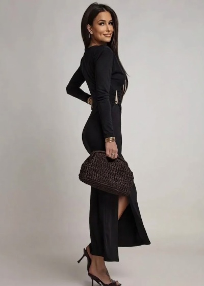 Rochie elegantă din lycra, cu detaliu metalic - Img 3