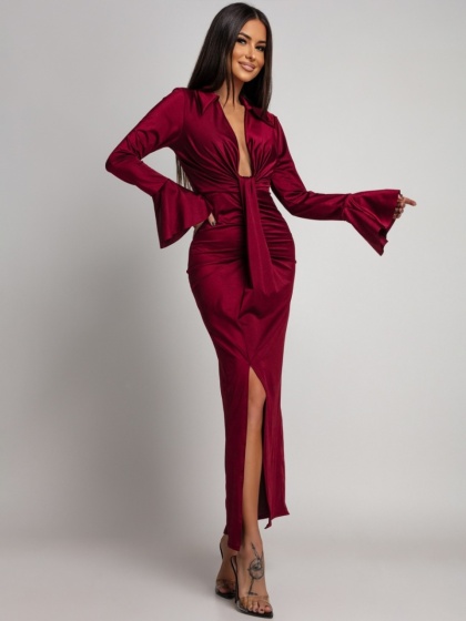 Rochie eleganta din lycra cu maneca clopot - Img 2