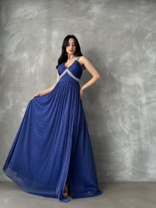 Rochie eleganta lunga accesorizata cu strasuri - Img 2