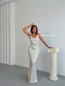 Rochie eleganta lunga cu paiete - Img 7