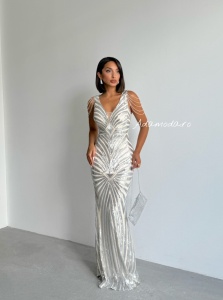 Rochie eleganta lunga cu paiete - Img 4