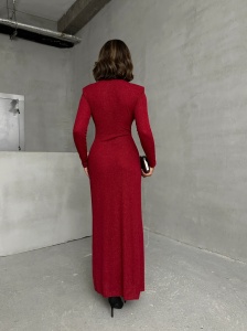 Rochie eleganta lunga din licra cu sclipici - Img 6