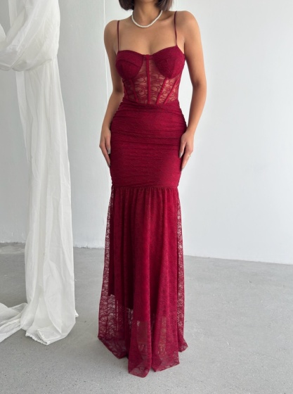 Rochie eleganta lunga tip sirena din dantela - Img 4