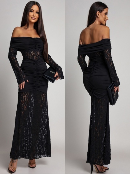 Rochie eleganta lunga tip sirena din dantela - Img 5