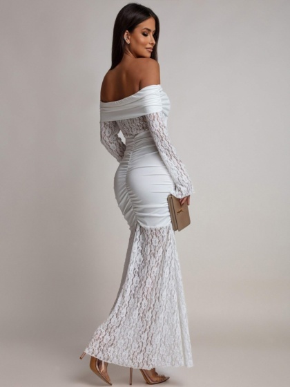 Rochie eleganta lunga tip sirena din dantela - Img 5