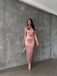 Rochie eleganta midi cu umarul gol - Img 3