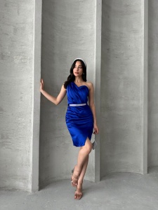 Rochie eleganta scurta cu accesoriu curea - Img 3