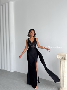 Rochie lunga eleganta cu detalii din paiete - Img 5