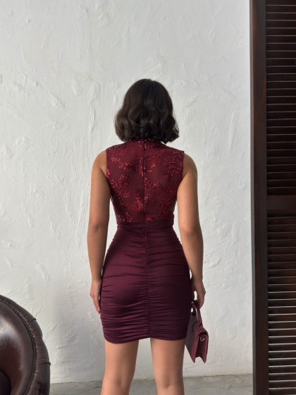 Rochie scurtă accesorizata cu paiete - Img 3