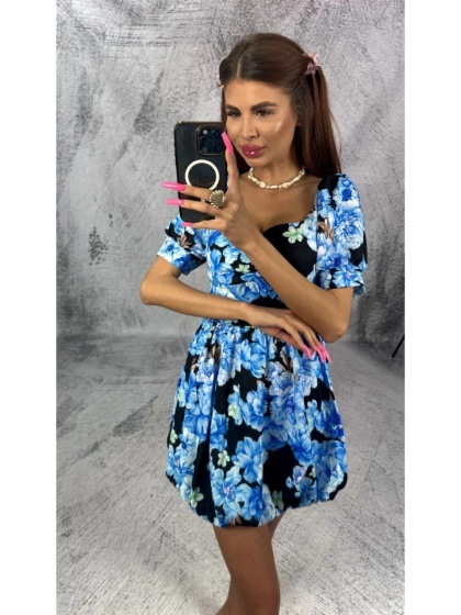 Rochie scurtă cu imprimeu floral - Img 2