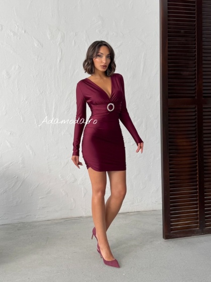 Rochie scurta din lycra cu accesoriu - Img 4