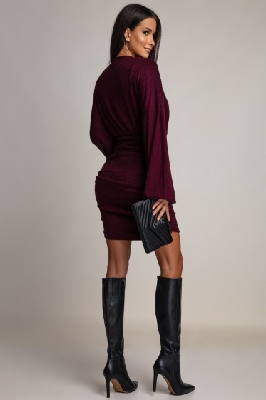 Rochie scurta din tricot cu decolteu in V - Img 4