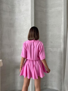 Rochie tip camasa cu elastic in talie - Img 2