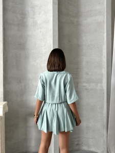 Rochie tip camasa cu elastic in talie - Img 2