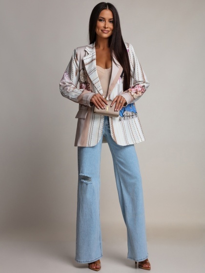 Sacou dama cu imprimeu colorat - Img 2