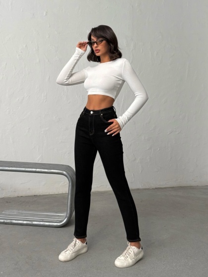 Blugi dama elastici cu cusaturi accentuate - Img 6