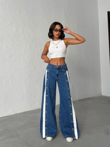 Blugi evazati cu capse - Img 5