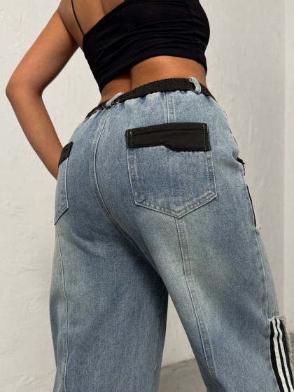 Blugi evazati cu tiv ajustabil - Img 8