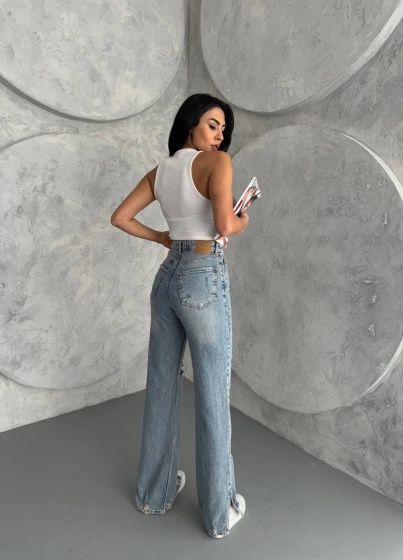 Blugi evazati desfacuti pe lateral - Img 3