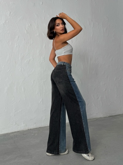 Blugi evazati elastici in doua culori - Img 7