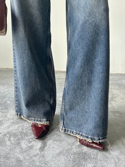 Blugi simpli cu croi larg - Img 2